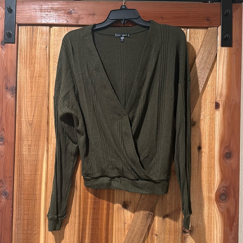 2XL olive green sweater